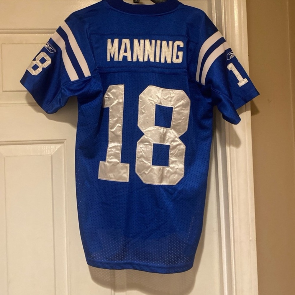 Vintage #18 Peyton Manning Reebok Onfield Colts Jersey Youth Size Medium